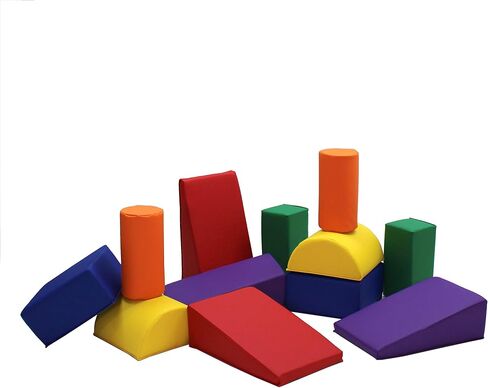 Factory Direct Partners 12273-AS SoftScape Toddler Builder Set, Colorful Soft Foam Playtime Building Blocks for Infants and Kids (12-Piece Set) - Assorted in Saudi Arabia