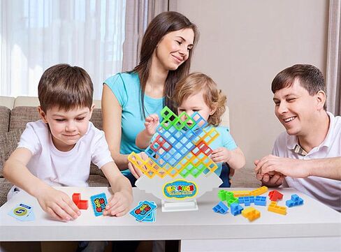 LiangCuber 32PCS Tetra Tower Game,Balance Game Team Building Blocks,Blocks Game for Kids & Adults Team Building Blocks Toy (32PCS Edition) in Saudi Arabia
