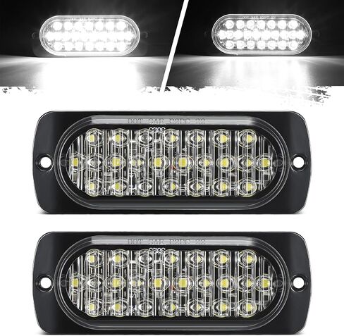 Partsam 2Pcs 4.4" Amber 24 LED Turn Signal Side Marker Lights, IP67 Waterproof Amber Lens Aluminum Housing Surface Mount Marker Lights for Trailer Truck Tractor RV in Saudi Arabia