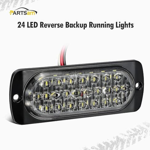 Partsam 2Pcs 4.4" Amber 24 LED Turn Signal Side Marker Lights, IP67 Waterproof Amber Lens Aluminum Housing Surface Mount Marker Lights for Trailer Truck Tractor RV in Saudi Arabia