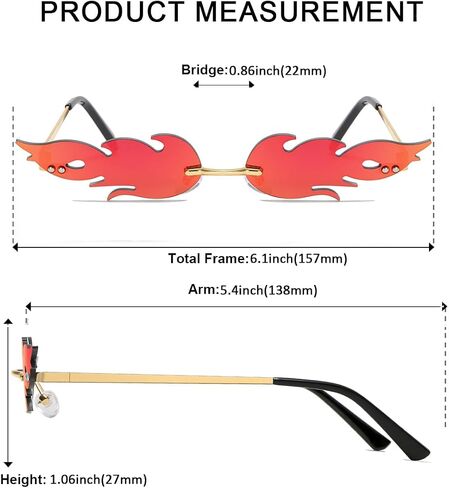 Flame Sunglasses Fire Sunglasses Funky Cool Festival Glasses For Women Men Devil Glasses Goth Vampire Accessories in Saudi Arabia