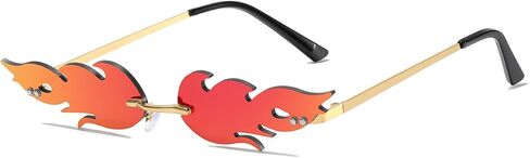 Flame Sunglasses Fire Sunglasses Funky Cool Festival Glasses For Women Men Devil Glasses Goth Vampire Accessories in Saudi Arabia