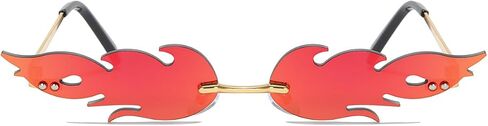 Flame Sunglasses Fire Sunglasses Funky Cool Festival Glasses For Women Men Devil Glasses Goth Vampire Accessories in Saudi Arabia