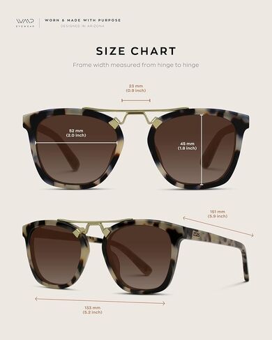 WearMe Pro Polarized Vintage Large Square Womens Sunglasses with Metal Double-Bar Bridge in Kuwait