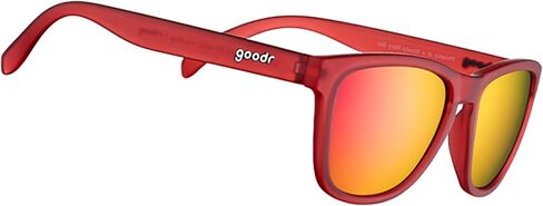 نظارات شمسية مستقطبة من Goodr Phoenix At A Bloody Mary Bar للرجال والنساء، إطارات شفافة باللون الأحمر الداكن مع عدسة عاكسة للضوء، حماية من الأشعة فوق البنفسجية 400، مانعة للانزلاق in Kuwait