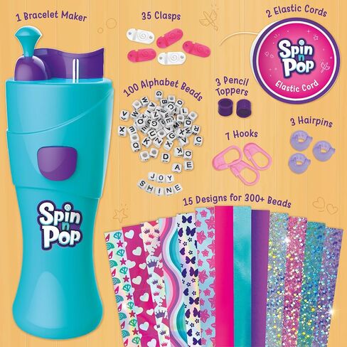 Imagimake Spin n Pop Beads Studio: ضفائر الأساور والمزيد | صانع الأساور الكهربائية الحاصل على براءة اختراع | مجموعات الأعمال اليدوية للفتيات من عمر 8 إلى 13 عامًا | أنشئ أكثر من 25 إكسسوارًا للفتيات من عمر 10 إلى 12 عامًا | هدايا فتاة في سن المراهقة in Kuwait