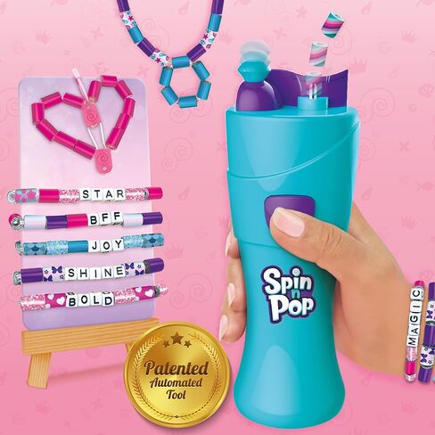 Imagimake Spin n Pop Beads Studio: ضفائر الأساور والمزيد | صانع الأساور الكهربائية الحاصل على براءة اختراع | مجموعات الأعمال اليدوية للفتيات من عمر 8 إلى 13 عامًا | أنشئ أكثر من 25 إكسسوارًا للفتيات من عمر 10 إلى 12 عامًا | هدايا فتاة في سن المراهقة in Kuwait