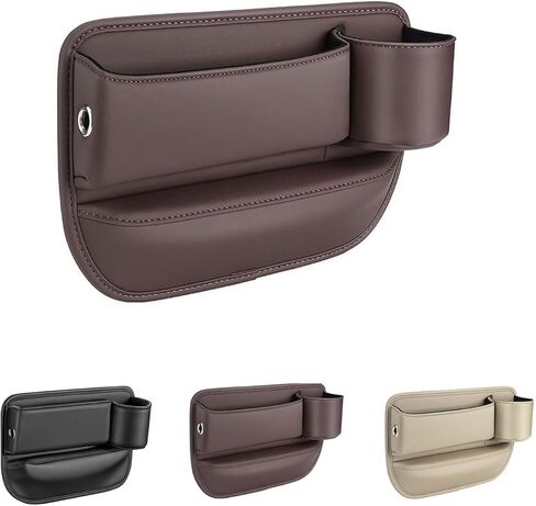 Yaopeing Car Cup Holder Gap Bag,Leather Seat Gap Filler Organizer Storage Box,Portable Multifunction Cup Holder Gap Bag for Drinks Phones Keys(Black,Passenger) in Kuwait