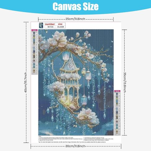QENSPE Diamond Art Painting Kits for Adults and Beginners,Crystals and Flowers Round Full Drill Diamond Dots Paintings,5D DIY Arts and Crafts Gem Art Painting Kits 12x16inch in Saudi Arabia