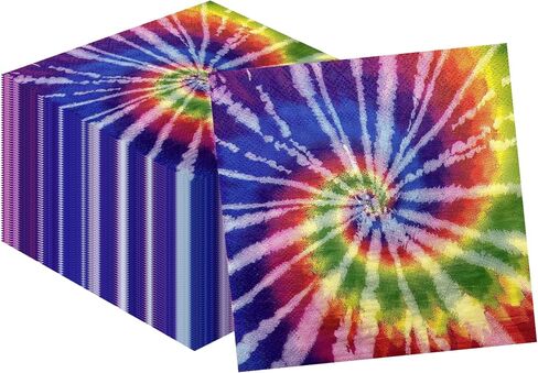 40Pcs Tie Dye Party Napkins Tie Dye Theme Party Paper Napkins Disposable Party Napkins Set Tie Dye Paper Luncheon Napkins Tie Dye Theme Party Supplies in Saudi Arabia