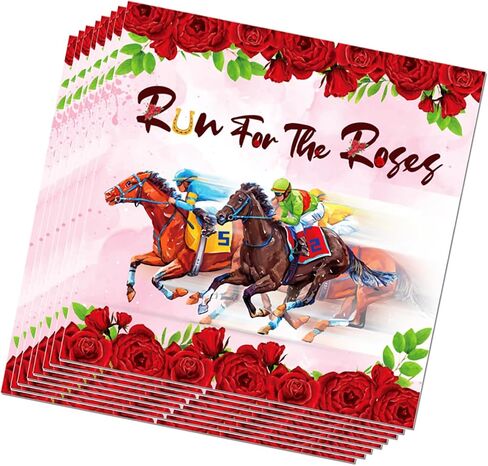 40pcs Horse Racing Party Napkins Derby Day Party Supplies Run for The Roses NapkinsRoses Horse Race Disposable Paper Napkins for Horse Racing Birthday Party Supplies Kentucky Derby Decorations in Saudi Arabia