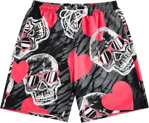 WDIRARA Men's Graphic Letter Print Drawstring Waist Shorts Summer Casual Beach Shorts in Saudi Arabia