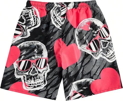 WDIRARA Men's Graphic Letter Print Drawstring Waist Shorts Summer Casual Beach Shorts in Saudi Arabia