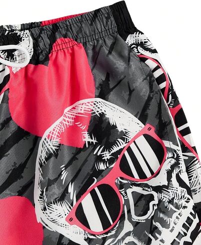 WDIRARA Men's Graphic Letter Print Drawstring Waist Shorts Summer Casual Beach Shorts in Saudi Arabia