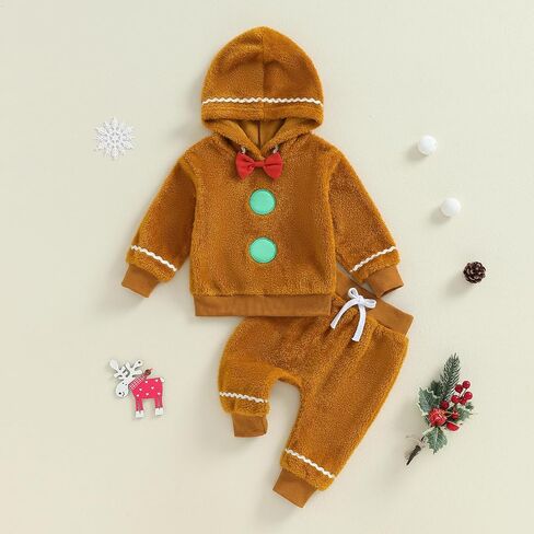 Twopumpkin Toddler Baby Boy Girl Christmas Costumes Kids Christmas Tree Costume Little Girls Hooded Sweatshirt and Pants in Saudi Arabia