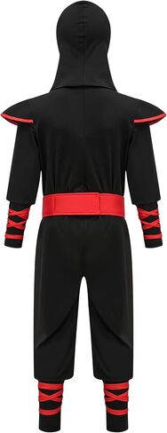 GZ-LAOPAITOU Kids Ninja Costumes for Boys Deluxe Ninja Suit Halloween Cosplay Costumes Party Dress Up with Accessories in Kuwait