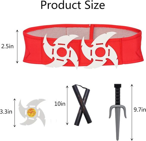 GZ-LAOPAITOU Kids Ninja Costumes for Boys Deluxe Ninja Suit Halloween Cosplay Costumes Party Dress Up with Accessories in Kuwait
