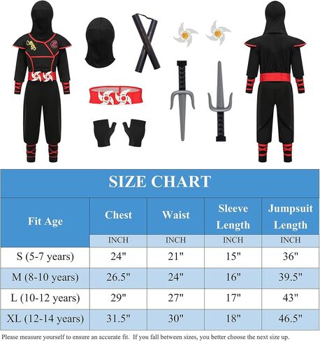 GZ-LAOPAITOU Kids Ninja Costumes for Boys Deluxe Ninja Suit Halloween Cosplay Costumes Party Dress Up with Accessories in Kuwait