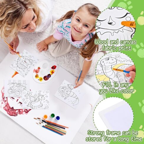 لوحات قماشية مرسومة مسبقًا من Tinlade للرسم مقاس 6 × 7.9 بوصة قماش مشدود مسبقًا للتلوين بنفسك لوحات رسم مطبوعة مسبقًا لوحات رسم تفصيلية للمبتدئين والأطفال والبالغين (نمط الحيوان، 36) in Kuwait