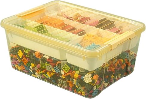 صناديق تنظيم تخزين الألعاب من أجل ليغو، تخزين مكعبات البناء، حاويات تخزين لتخزين الطوب، صندوق منظم بلاستيكي قابل للتكديس (شفاف) in Kuwait