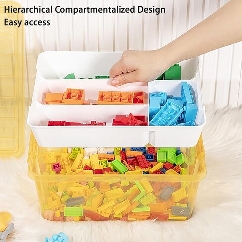 صناديق تنظيم تخزين الألعاب من أجل ليغو، تخزين مكعبات البناء، حاويات تخزين لتخزين الطوب، صندوق منظم بلاستيكي قابل للتكديس (شفاف) in Kuwait