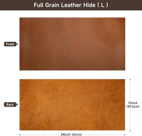 ملاءات من الجلد الطبيعي مقاس 30.48 سم × 30.48 سم - قطع من القماش الجلدي للحرف اليدوية، مادة إخفاء جلدية محببة بالكامل (بني، سمك 2 مم) in Kuwait