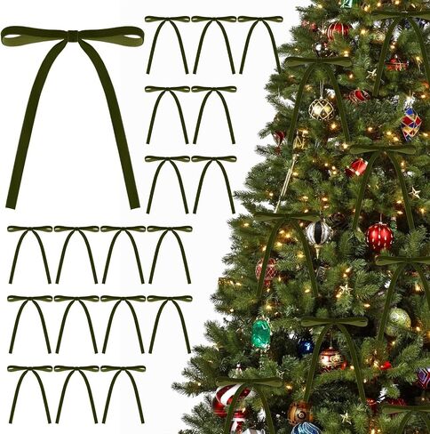 Pack of 30 Christmas Velvet Bows - 5x7 Inches, Vintage Style Velvet Ribbon Bows Perfect for Christmas Tree, Gift Wrapping, Wreaths, Garlands, Home Decor, & Wedding Party Celebrations (Khaki) in Kuwait