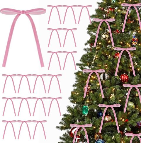 Pack of 30 Christmas Velvet Bows - 5x7 Inches, Vintage Style Velvet Ribbon Bows Perfect for Christmas Tree, Gift Wrapping, Wreaths, Garlands, Home Decor, & Wedding Party Celebrations (Khaki) in Kuwait