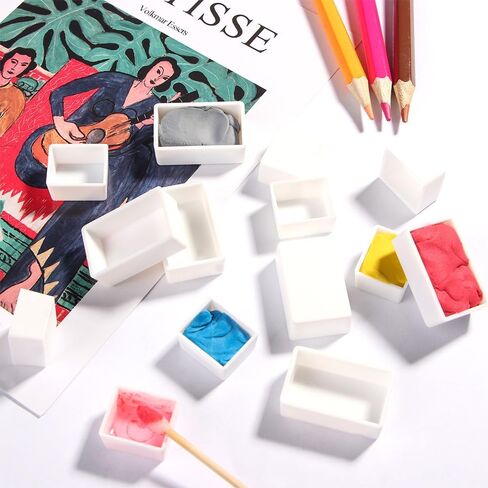 96 Pcs Empty Watercolor Paint Pans for Sample Watercolors Gouache,Watercolor Oils or Acrylics Painting Travel Tin Case Palette Half Pans/Full Pans (Full Pan 3.2ml 96pcs) in Kuwait