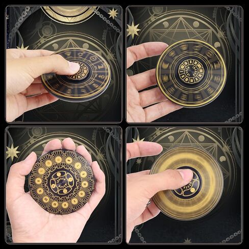 Fidget Toys Fidget Spinners for Adults, Metal Spinning Spinner Top Toy, Anxiety Toys Stress Relief Reducer, Party Favors for Adults Stuffers Tarot Constellation Spinning Tops Toys (Gold Tarot) in Saudi Arabia