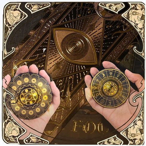 Fidget Toys Fidget Spinners for Adults, Metal Spinning Spinner Top Toy, Anxiety Toys Stress Relief Reducer, Party Favors for Adults Stuffers Tarot Constellation Spinning Tops Toys (Gold Tarot) in Saudi Arabia