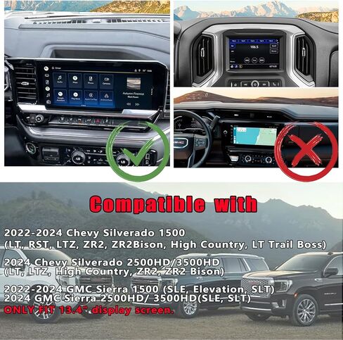 منظم لوحة التحكم المركزية متوافق مع 2022-2024 Chevy Silverado/GMC Sierra 1500/ 2500HD/ 3500HD علبة تخزين لوحة القيادة خلف الملحقات الداخلية للشاشة 13.4 بوصة in Kuwait