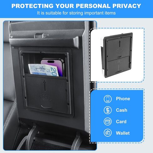 5PCS 2024 Model Y Front + Rear Flocked Center Console Organizer Tray Armrest Hidden Storage Box Cup Holder Silicone Key Card Holder for 2021-2024 New Tesla Model Y Accessories in Kuwait