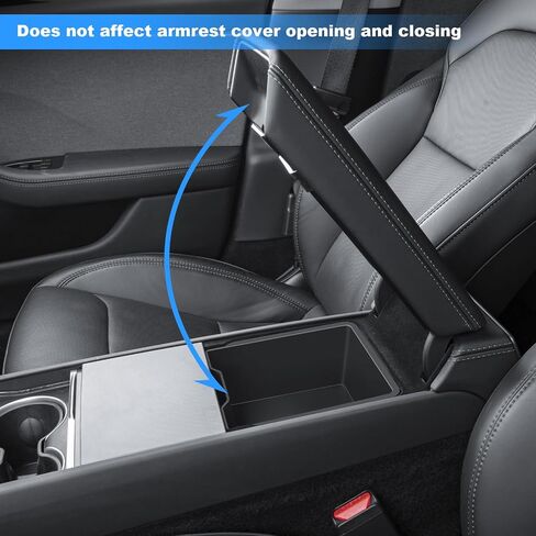 5PCS 2024 Model Y Front + Rear Flocked Center Console Organizer Tray Armrest Hidden Storage Box Cup Holder Silicone Key Card Holder for 2021-2024 New Tesla Model Y Accessories in Kuwait