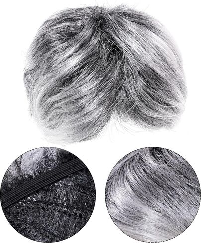 زي شعر مستعار للرجل العجوز باللون الرمادي مكون من 7 قطع من إكسسوارات فستان الجد، مجموعات تنكرية للمدرسة لمدة 100 يوم لحفلات الهالوين in Kuwait