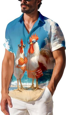 Mens Hawaiian Shirts Short Sleeve Funny Shirts Beach Shirts for Men,Button Down Hawaiian Shirt for Men in Saudi Arabia