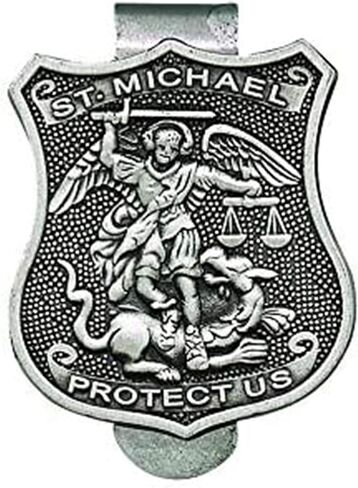 VILLAGE GIFT IMPORTERS Pewter Saint Michael Police Visor Clip (Saint Michael Shield) in Saudi Arabia