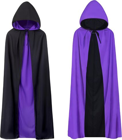 Unisex Vampire Witch Hooded Capes,Women's Halloween Costumes Reversible Cloak,Cosplay Masquerade Party Robes in Kuwait