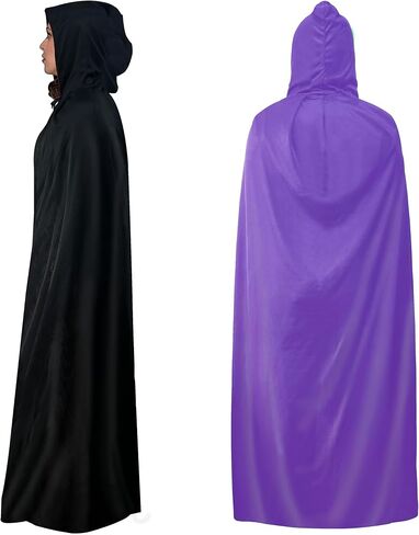 Unisex Vampire Witch Hooded Capes,Women's Halloween Costumes Reversible Cloak,Cosplay Masquerade Party Robes in Kuwait