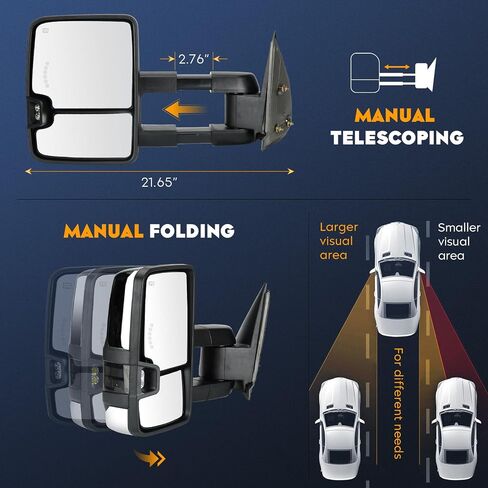 Towing Mirrors for Chevy GMC 2002 Avalanche 1500 2500, 1999-02 Silverado 1500 2500, 2001-02 Sierra HD 3500, 2000-02 Suburban Tahoe Yukon Power Heated with Arrow Light Folding Telescoping (1 Pair) in Saudi Arabia