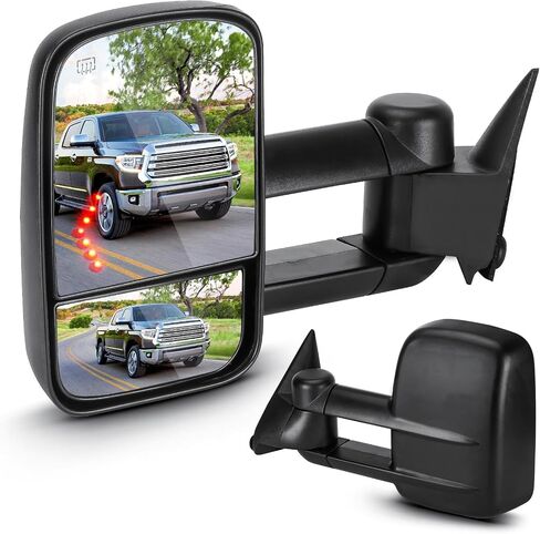 Towing Mirrors for Chevy GMC Silverado Suburban Sierra 1500 2500 HD Tahoe Yukon 2003 2004 2005 2006, 3500 Classic 2007 Power Heated with Arrow Light Manual Folding Telescoping (1 Pair) in Saudi Arabia