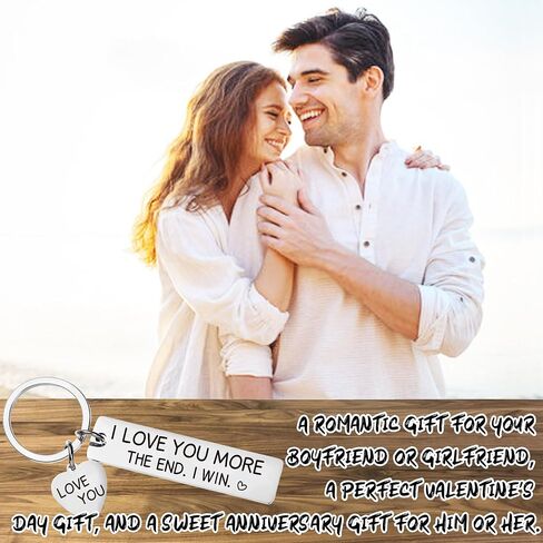 Couple Keychain for Boyfriend Girlfriend - I Love You More The End I Win Heart Keychains Gifts for Birthday Christmas in Saudi Arabia