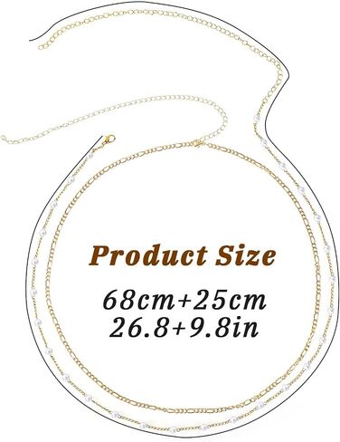 2 Pcs Waist Chain Summer Belly Chain Multilayer Pearl Body Jewelry Gold Plated Adjustable Bikini Accessories for Beach Navel-Baring Outfits Sexy Women 26-36 Inch in Saudi Arabia