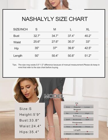فستان NASHALYLY النسائي الأنيق متوسط ​​الطول مكشكش بدون أكمام وحفلات الكوكتيل والسهرة حورية البحر فساتين طويلة in Kuwait