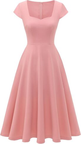 BeryLove Vintage Cocktail Dress, Wedding Guest Formal Tea Party Dress with A-Line Modest Church Dress in Kuwait