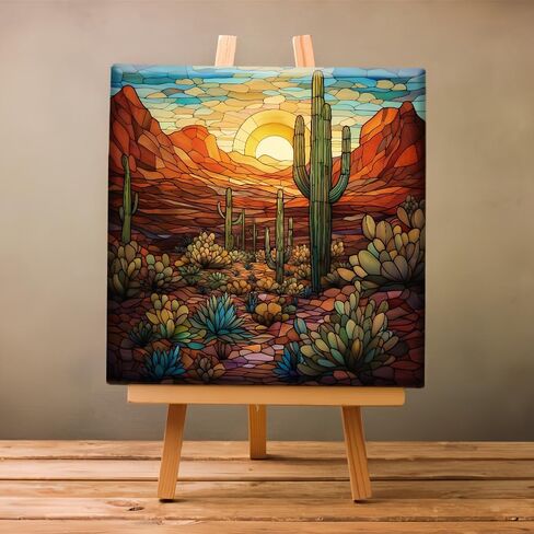Natuyalo Framed Paint by Numbers for Adults Beginner, Wilderness Landscape Acrylic Easy Paint by Numbers Kits with Frame Cactus Art Craft Kits for Adults Suitable for Wall Decoration 12x12 Inch in Kuwait