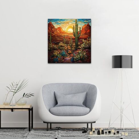 Natuyalo Framed Paint by Numbers for Adults Beginner, Wilderness Landscape Acrylic Easy Paint by Numbers Kits with Frame Cactus Art Craft Kits for Adults Suitable for Wall Decoration 12x12 Inch in Kuwait