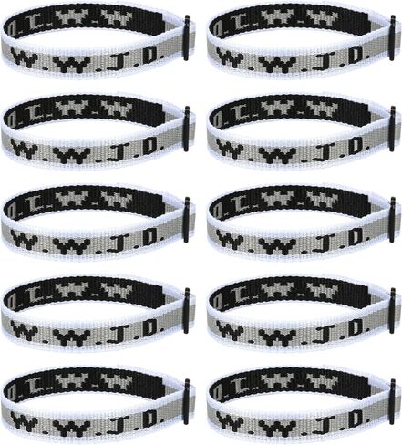 10PCS WWJD Christian Bracelet Pack for Women Men, Christian Gifts Wristbands, WWJD Bracelets - What Would Jesus Do Bracelet in Kuwait
