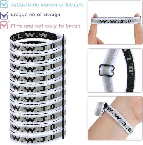 10PCS WWJD Christian Bracelet Pack for Women Men, Christian Gifts Wristbands, WWJD Bracelets - What Would Jesus Do Bracelet in Kuwait