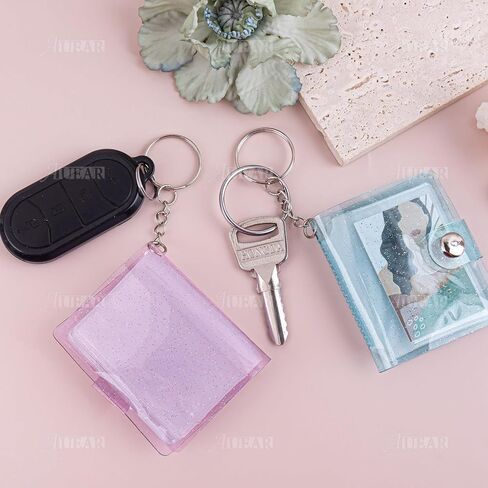 AUEAR, 6 Pack 2 Inch Mini Small Photo Album with Keychain Clear Pocket Photo Album Keychain for Picture Valentine Gift in Saudi Arabia